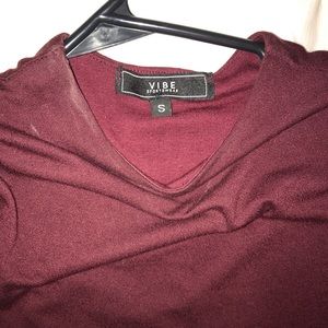 Burgundy dress. Cotton